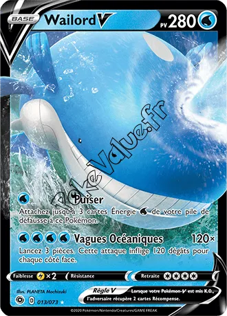 Carte Pokémon Wailord VMAX n°13 de la série La Voie du Maître