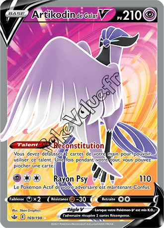 Carte Pokémon Artikodin de Galar V  n°169 de la série Règne de Glace