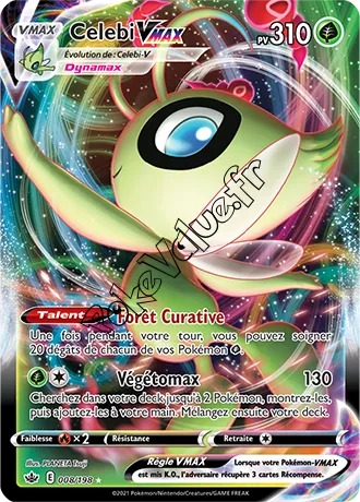 Carte Pokémon Celebi VMAX  n°008 de la série Règne de Glace