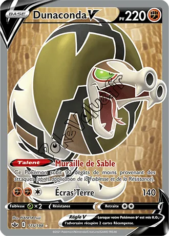 Carte Pokémon Dunaconda V  n°175 de la série Règne de Glace
