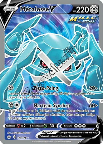 Carte Pokémon Metagross V  n°181 de la série Règne de Glace