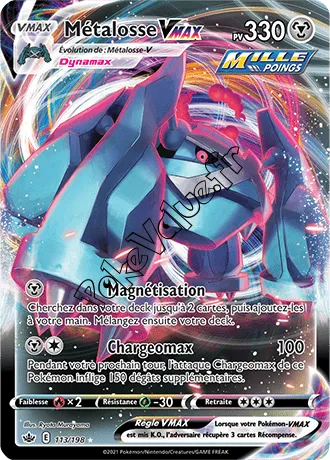 Carte Pokémon Metagross VMAX  n°113 de la série Règne de Glace