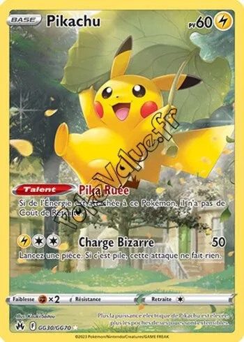 Carte Pokémon Pikachu  n°GG30 de la série Zénith Suprême