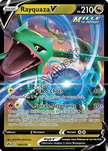 Carte Pokémon Rayquaza V  n°100 de la série Zénith Suprême