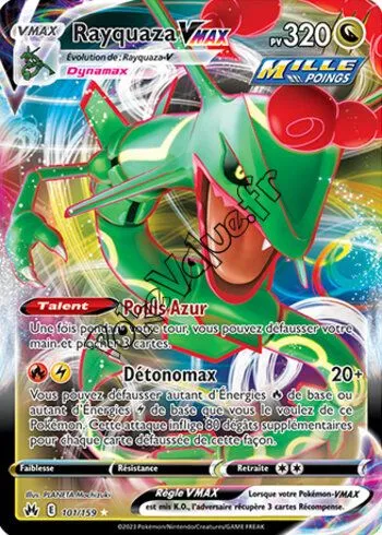 Carte Pokémon Rayquaza VMAX  n°101 de la série Zénith Suprême