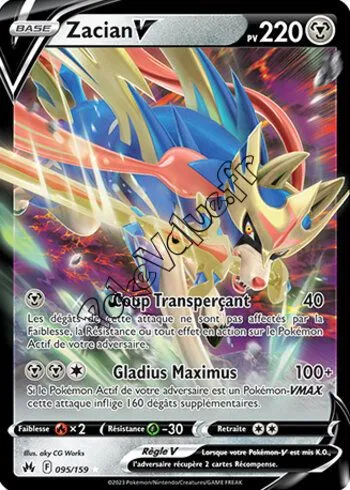 Carte Pokémon Zacian V  n°095 de la série Zénith Suprême