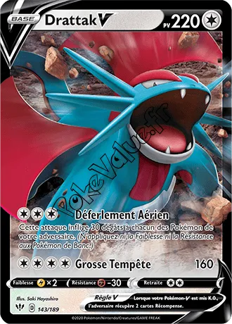 Carte Pokémon Drattak V n°143 de la série Ténèbres Embrasées