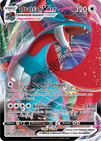 Carte Pokémon Drattak VMAX n°144 de la série Ténèbres Embrasées