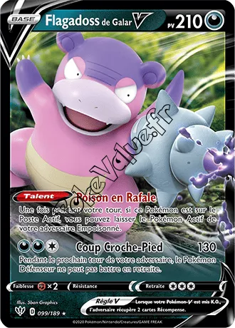 Carte Pokémon Flagadoss de Galar V n°99 de la série Ténèbres Embrasées