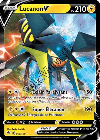 Carte Pokémon Lucanon V n°60 de la série Ténèbres Embrasées