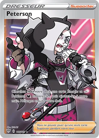 Carte Pokémon Peterson n°187 de la série Ténèbres Embrasées