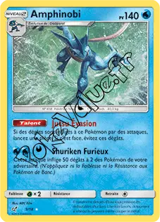 Carte Pokémon Amphinobi n°9 de la série Détective Pikachu