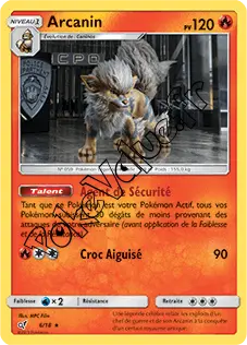 Carte Pokémon Arcanin n°6 de la série Détective Pikachu