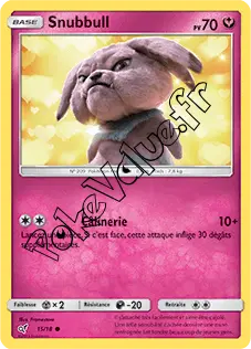 Carte Pokémon Snubbull  n°15 de la série Détective Pikachu