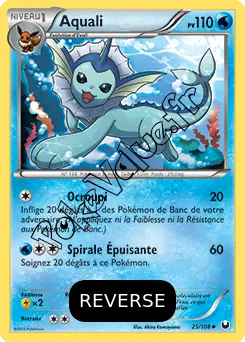 Carte Pokémon Aquali  Reverse n°25 de la série Explorateurs Obscurs