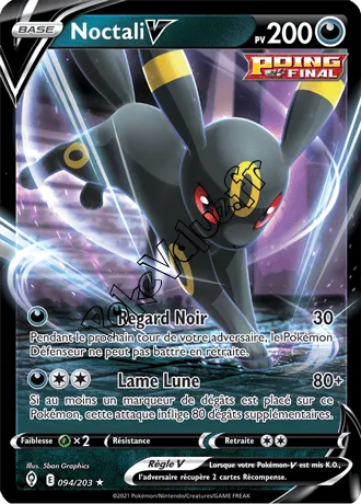 Carte Pokémon Noctali V  n°094 de la série Évolution Céleste