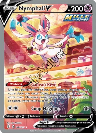 Carte Pokémon Nymphali V  n°184 de la série Évolution Céleste