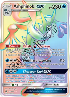Carte Pokémon Amphinobi GX n°133 de la série Lumière Interdite