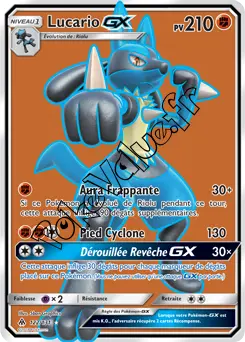 Carte Pokémon Lucario GX  n°122 de la série Lumière Interdite
