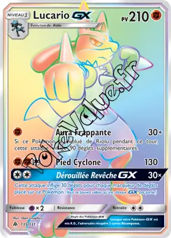 Carte Pokémon Lucario GX  n°135 de la série Lumière Interdite