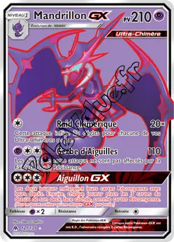 Carte Pokémon Mandrillon GX  n°121 de la série Lumière Interdite