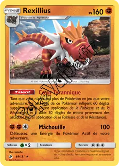 Carte Pokémon Rexillius n°69 de la série Lumière Interdite