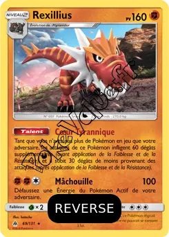 Carte Pokémon Rexillius Reverse n°69 de la série Lumière Interdite