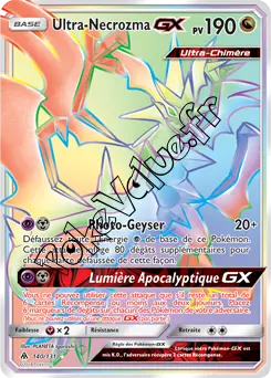 Carte Pokémon Ultra Necrozma GX  n°140 de la série Lumière Interdite