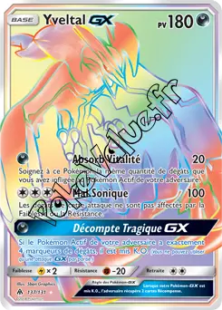 Carte Pokémon Yveltal GX  n°137 de la série Lumière Interdite