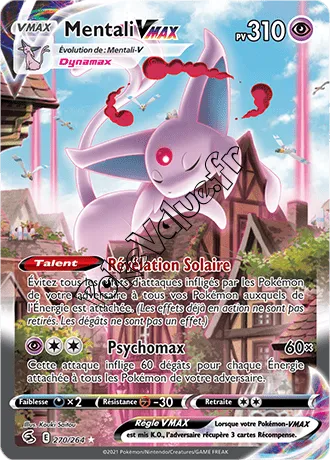 Carte Pokémon Mentali VMAX  n°270 de la série Poing de Fusion