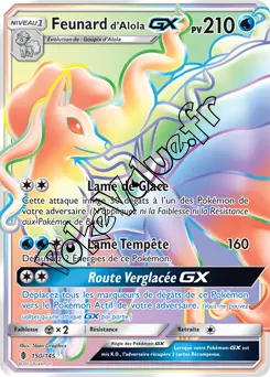 Carte Pokémon Feunard d’Alola GX n°150 de la série Gardiens Ascendant