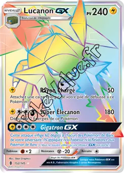 Carte Pokémon Lucanon GX  n°152 de la série Gardiens Ascendant