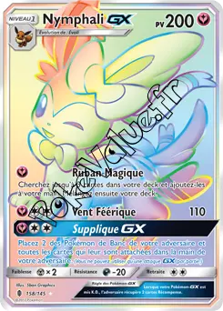 Carte Pokémon Nymphali GX  n°158 de la série Gardiens Ascendant