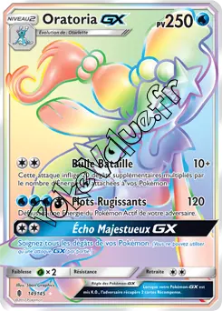 Carte Pokémon Oratoria GX  n°149 de la série Gardiens Ascendant