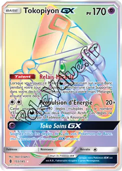 Carte Pokémon Tokopiyon GX  n°155 de la série Gardiens Ascendant