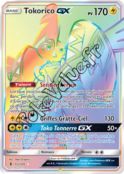 Carte Pokémon Tokorico GX  n°153 de la série Gardiens Ascendant