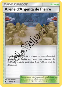 Carte Pokémon Arène d’Argenta de Pierre n°54 de la série Destinées Occultes