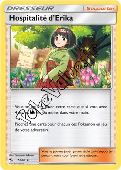 Carte Pokémon Hospitalité d’Erika n°56 de la série Destinées Occultes
