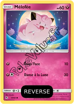 Carte Pokémon Mélofée Reverse n°39 de la série Destinées Occultes