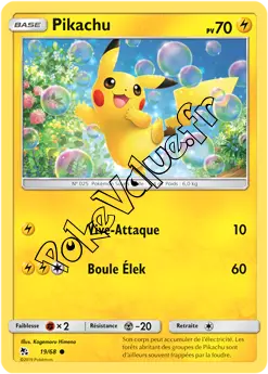Carte Pokémon Pikachu  n°19 de la série Destinées Occultes