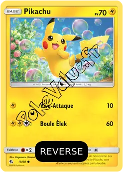 Carte Pokémon Pikachu  Reverse n°19 de la série Destinées Occultes