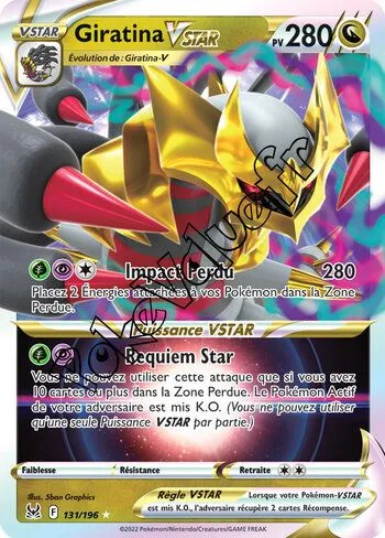 Carte Pokémon Giratina VSTAR  n°131 de la série Origine Perdue