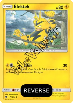 Carte Pokémon Élektek Reverse n°71 de la série Tonnerre Perdu