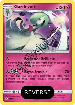 Carte Pokémon Gardevoir  Reverse n°141 de la série Tonnerre Perdu