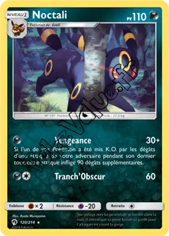 Carte Pokémon Noctali n°120 de la série Tonnerre Perdu