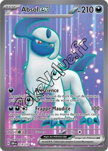 Carte Pokémon Absol ex  n°214 de la série Flammes Obsidiennes