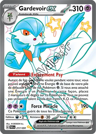 Carte Pokémon Gardevoir ex  n°217 de la série Destinées de Paldea