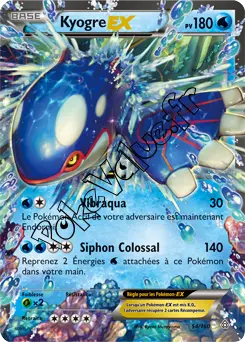 Carte Pokémon Kyogre EX  n°54 de la série Primo Choc