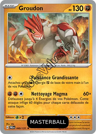 Carte Pokémon Groudon  Masterball n°049 de la série Évolutions Prismatiques