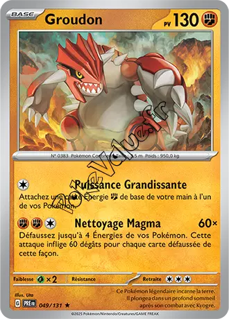 Carte Pokémon Groudon  n°049 de la série Évolutions Prismatiques